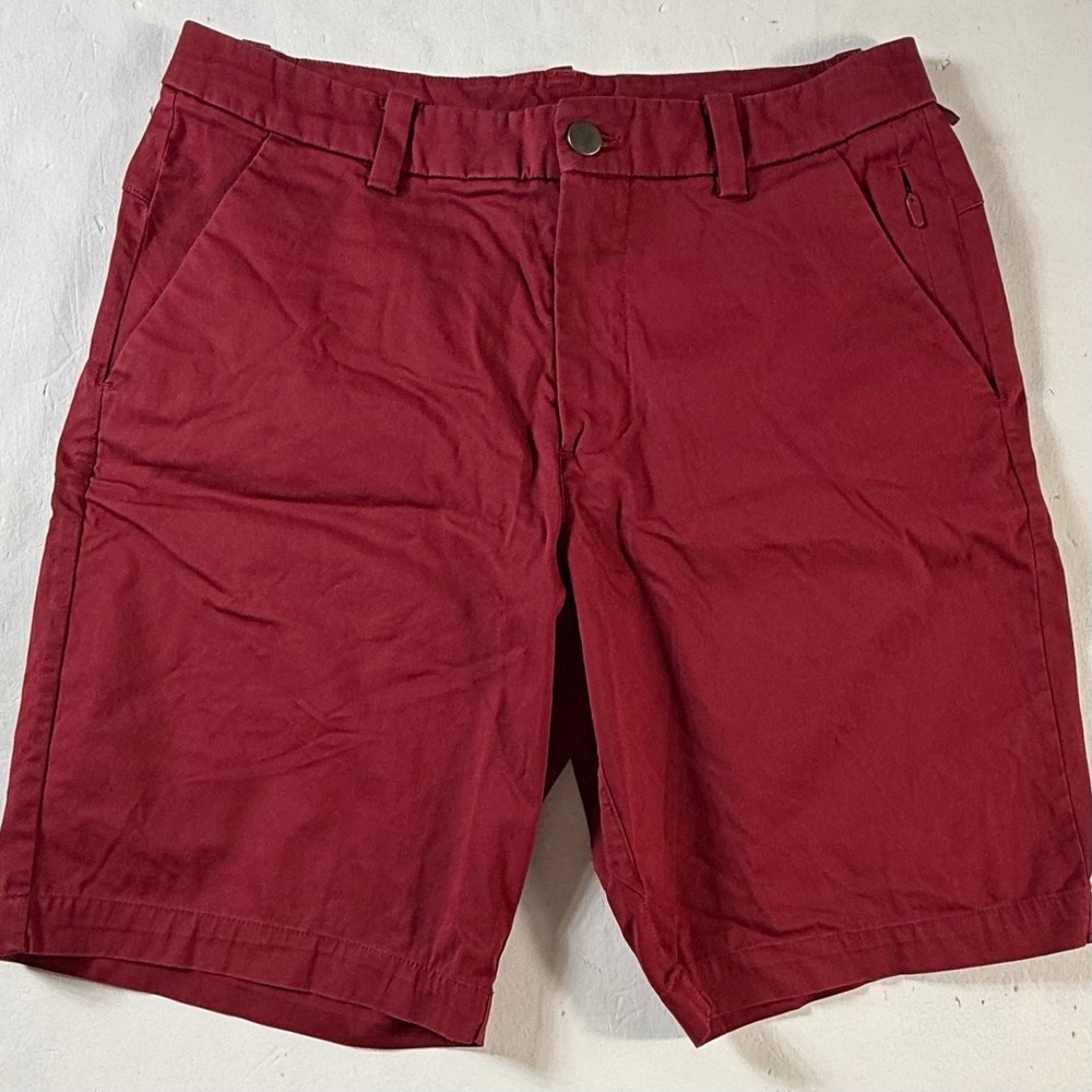 Lululemon Commission Shorts Mens 28 Burgundy Red Chino Style 9 Inch Inseam - Picture 1 of 8